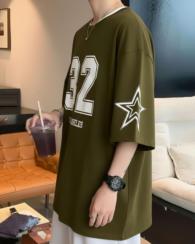 Tee Venture Men's Half Sleeve Drop Shoulder Loose T-Shirt || Drop Shoulder Printed Oversized Tshirt for Mens - Image 4