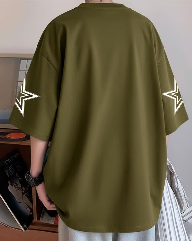 Tee Venture Men's Half Sleeve Drop Shoulder Loose T-Shirt || Drop Shoulder Printed Oversized Tshirt for Mens - Image 5