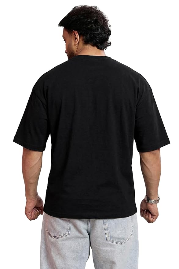 TEE VENTURE Mens Iconic Oversized Poly-Cotton-Elasto T-Shirt White - Image 7