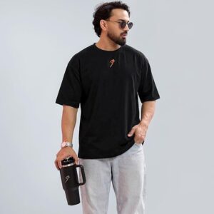 TEE VENTURE Mens Iconic Oversized Poly-Cotton-Elasto T-Shirt White