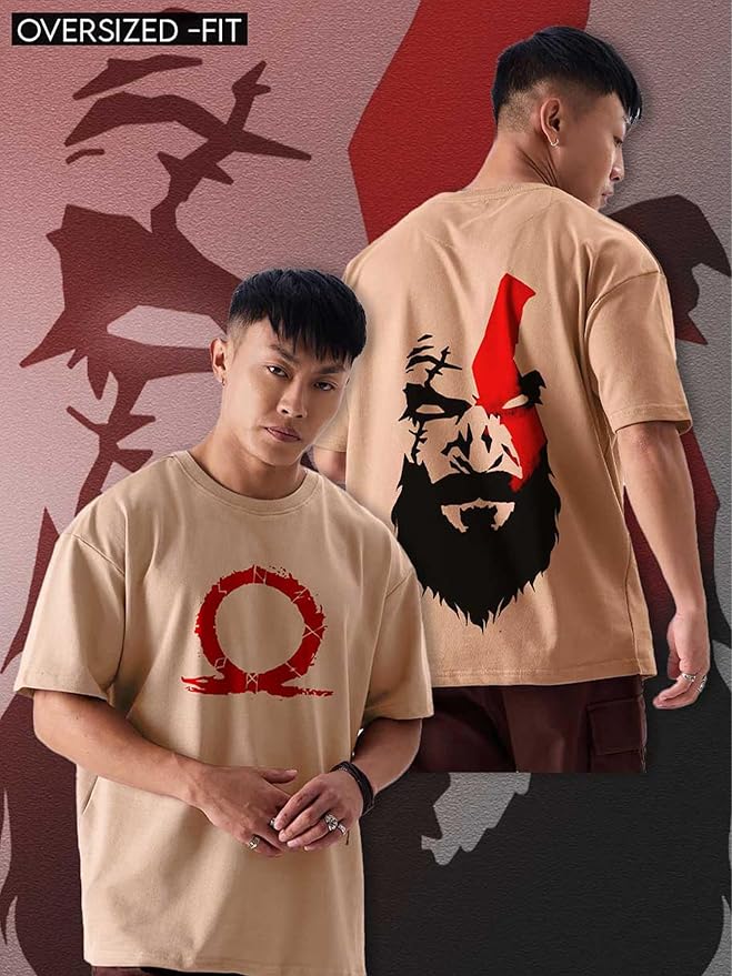 TEE VENTURE Mens Oversized Anime Printed Half Sleeve Cotton Branded T-Shirt for Mens ||Printing Tshirts for Men || Oversize Tshirts for Men - Image 4