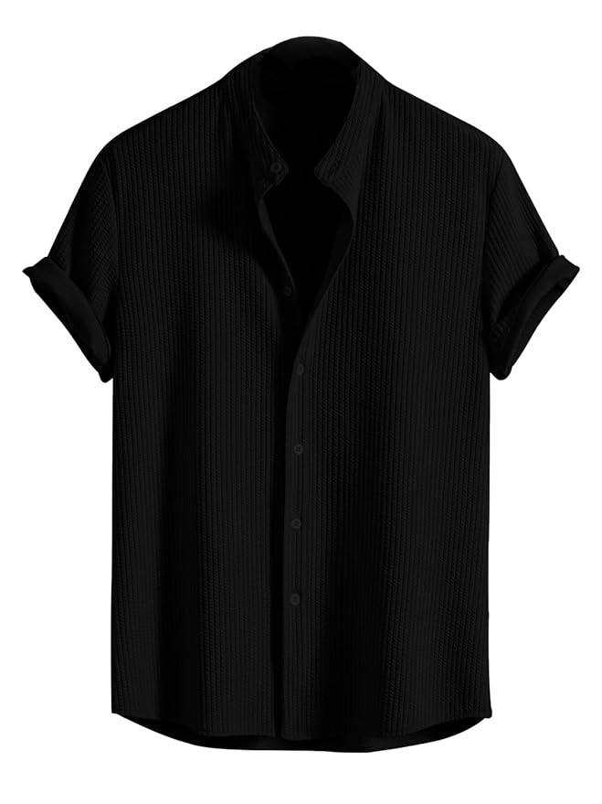 TEE VENTURE Men's Polycotton Regular Fit Casual Shirt | Stylish | Printed | Solid | Short Sleeve | Trendy (Available in Plus Size) - Image 3